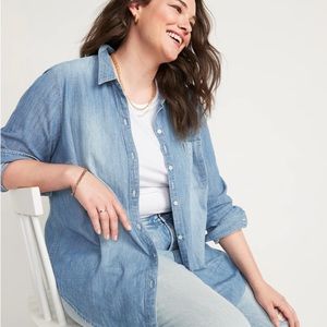 NWT Old Navy Chambray Denim Button Up